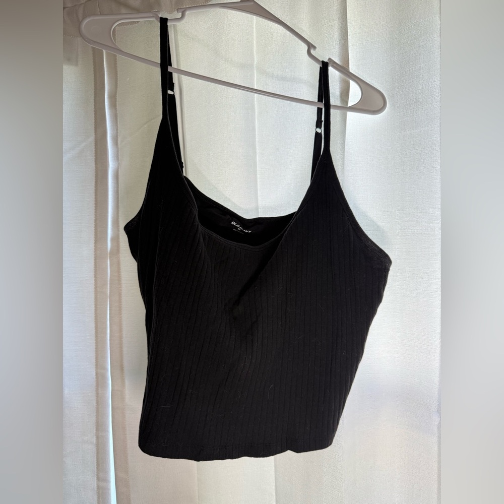 Old Navy Black Ribbed Cami Tank Top